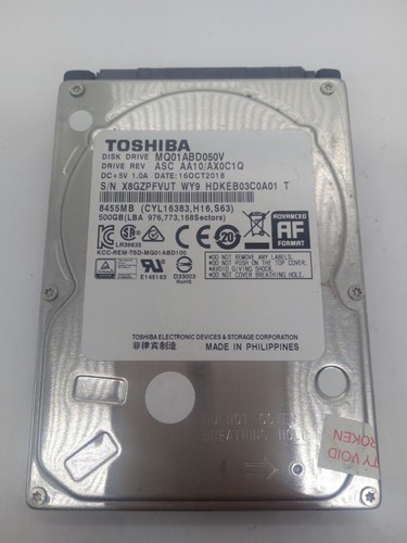 TOSHIBA**MQ01ABD050V** 500GB*** SATA HDD Notebook 2,5'' ZOLL#NFP1970