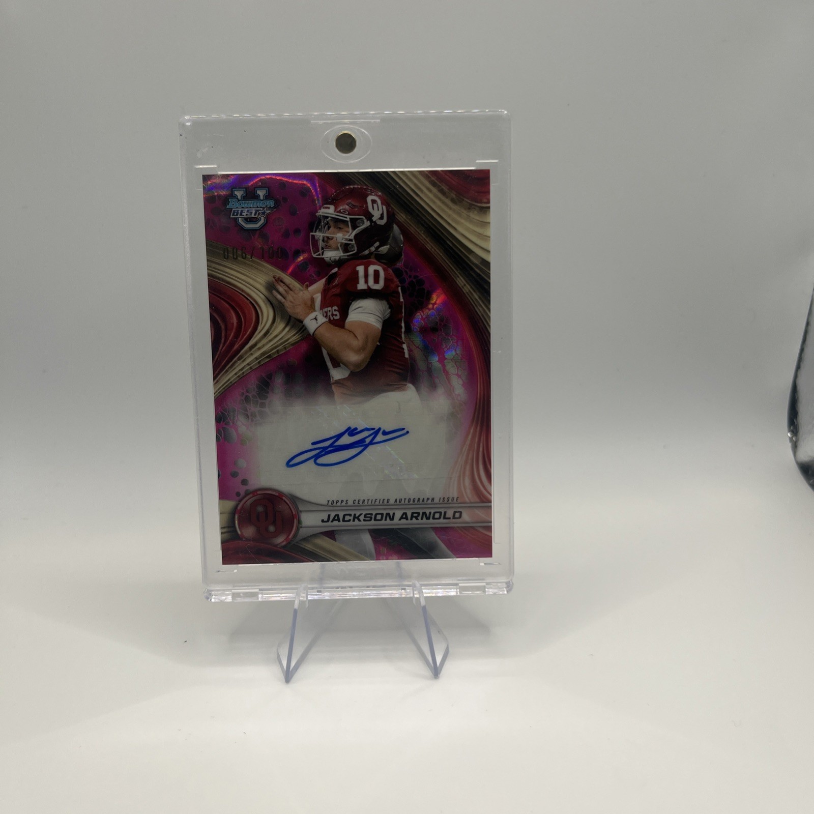 Jackson Arnold 2024 Bowman’s Best U Pink Lava Auto /100 SP