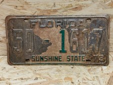 ALTES NUMMERNSCHILD USA FLORIDA 1973 * SUNSHINE STATE * US KENNZEICHEN 1617