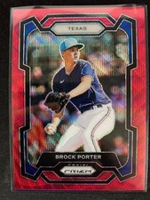 Brock Porter 2024 Panini Prizm #217 Ruby Red Wave Prizm - Rangers Rookie RC