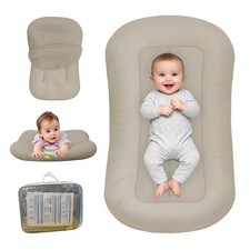 Organic Cotton Baby Lounger for Infants 0-18 Months, Breathable Bionic Design