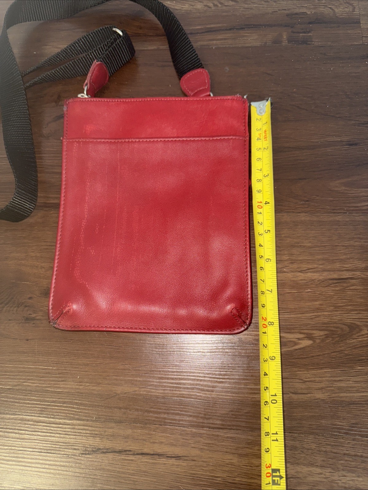 Vtg COACH Red Leather Crossbody Slim Small Bag Glove-Tanned Leather RARE HTF image 2