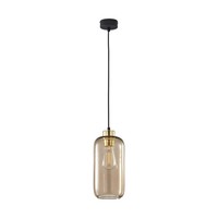 Pendelleuchte Rauchglas, Metall, HäNgelampe E27, HöHenverstellbar, Ø14 Cm