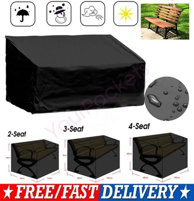 2/3/4 Seater Garden Bench Seat Cover Waterproof Outdoor UV Resistant Heavy Duty