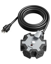 DEWENWILS Industrial Power Strip with 5-Outlet, 15FT Heavy 15 Ft, Black Grey