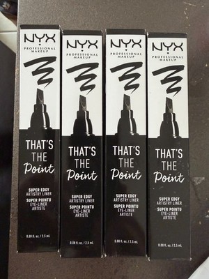 4 pack NIB NYX That's thats The Point Liquid Eyeliner Super Edgy BLACK TTPE02