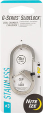 G-Series Slidelock Dual Chamber Carabiner Stainless Steel #3, Silver