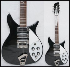 Fernandes RG-80 Rickenbacker 325 Style chitarra nera anni 80 Giappone scala corta