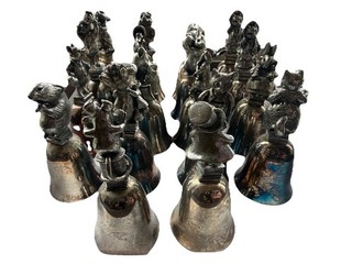 Vintage Silver Plated Bell Set (18 Pcs) By NE Pewter Co.