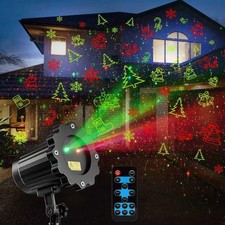 Outdoor Christmas Projector Lights with Remote - 8 Patterns, Waterproof Holiday