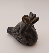 Frog Ocarina Flute Whistle Vintage Pottery Costa Rica Handmade Folk Art