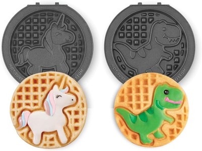 DASH Multimaker Mini System Two 4  Nonstick Removable Unicorn & Dinosaur 