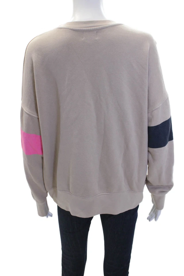 Sudadera Sundry Mujer Algodón Lateral Cremallera Detalle Cuello Redondo Beige Talla 1 Foto 3 de 4