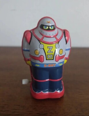 Retro Schylling Rowley Z-Bot Tin Wind Up Toy Robot 4.5'' Tall 2010