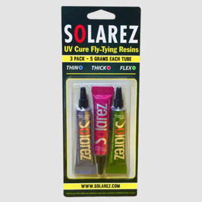 SOLAREZ 3 Pack: Thin Think and Flexible Formulas UV Cure Fly &Jig Tying 15 g