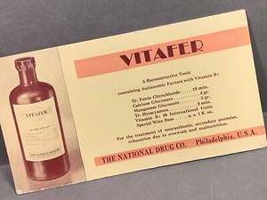 Original Ad Ink Blotter: Vitafer Tonic - The National Drug Co. Philadelphia