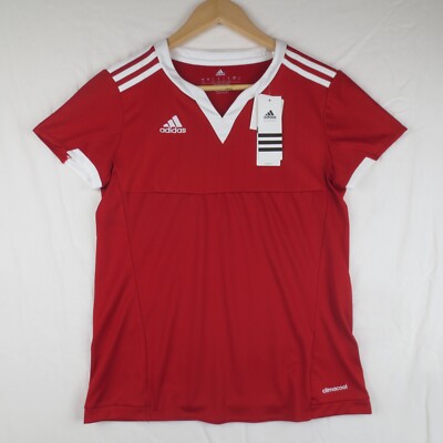 NWT Adidas TIRO 15 Jersey Womens S Red White Short Sleeve ClimaCool Performance