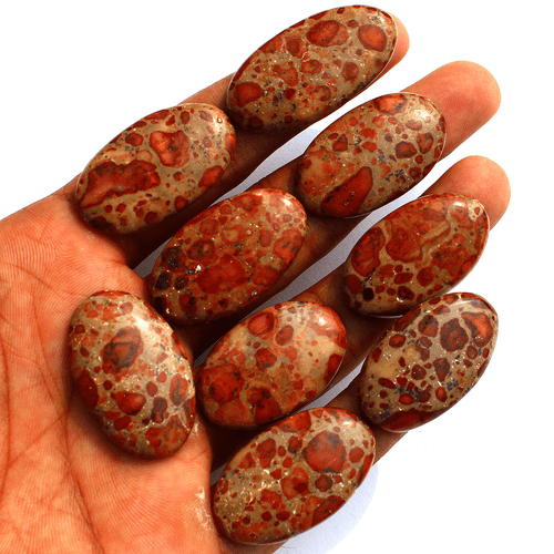 9 Pcs Natural Asteroid Jasper Top Grade 33mm-39mm Oval Cabochon Loose Gemstones - Picture 7 of 11