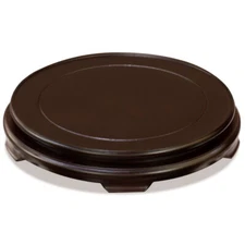 US Seller - 10 Inch Dark Brown Round Chinese Wooden Stand