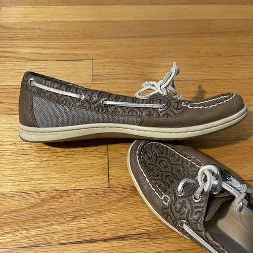 Sperry Top-Sider, relieve de ancla, cuero y lona para mujer talla 8M - Imagen 6 de 9