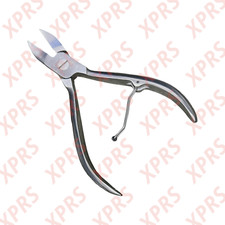 Nail Nipper, 4", Concave Jaws, Roller Spring, Textured Handle