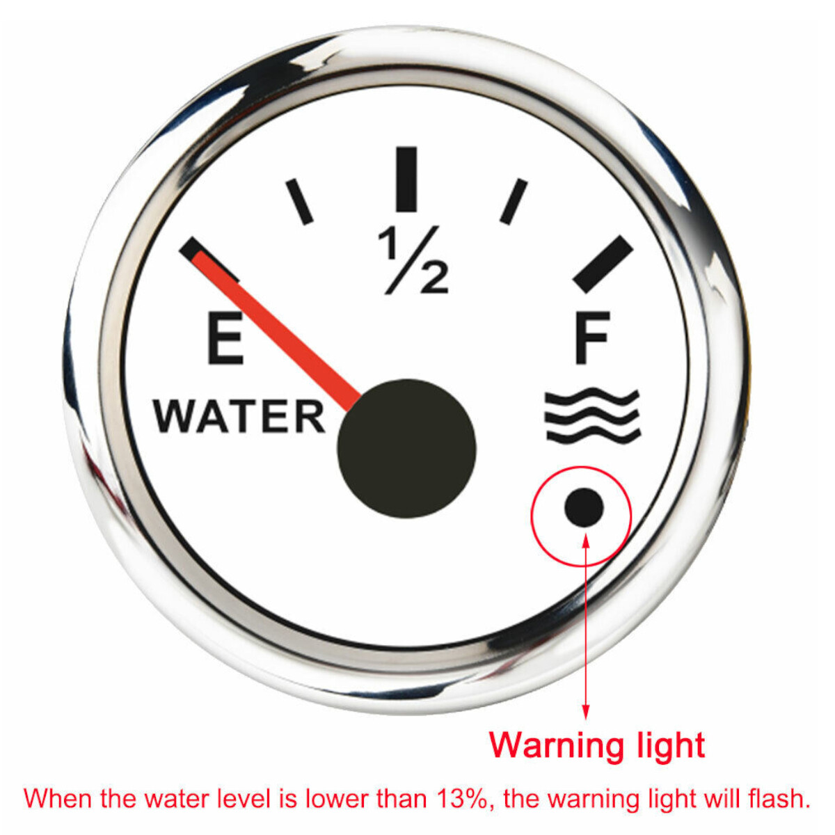 52mm 24033ohm Boat Water Tank Gauge Marine Car Water Level Indicator W