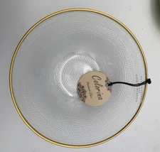 Colorina Hand Crafted Beaded Glass Bowls Gold Rim Made In  Turkey Set 2  New