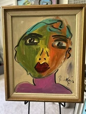 Original Painting Signed Vintage Peter Keil German Abstract