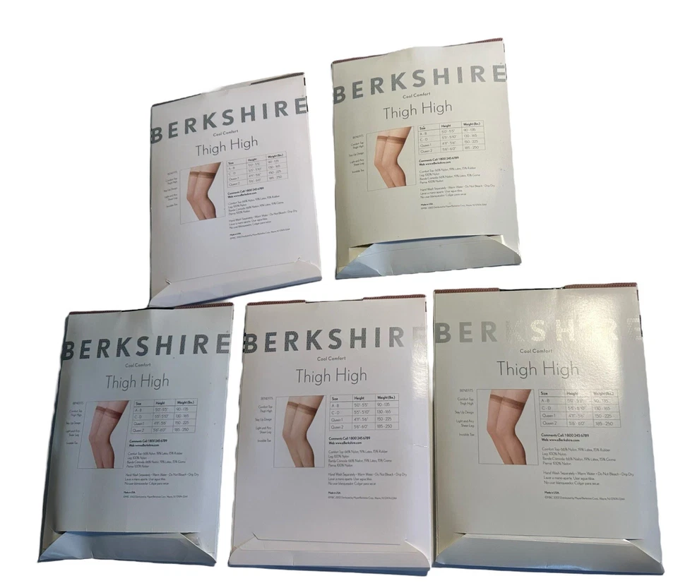 Lote De 5 Vintage Berkshire Muslo Alto Negro Reina 2 Estilo 1590 Año 2002 Foto 2 de 4