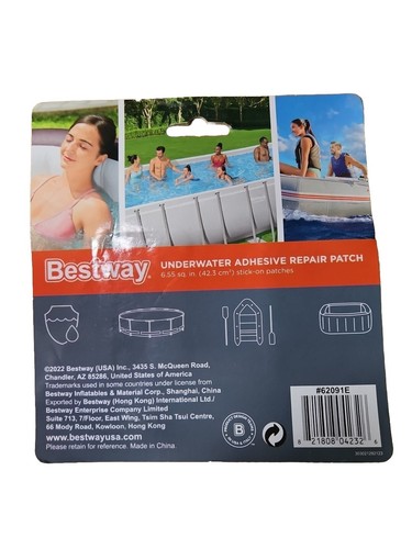 Bestway cerotto di riparazione adesivo subacqueo resistente per piscina gonfiabile nuoto - Foto 2 di 4
