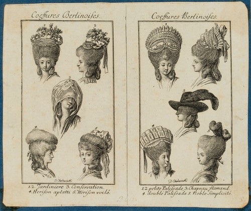 D. CHODOWIECKI (*1726), Coeffures Berlinoises, Berliner Haarmoden, 1780, Rad. - Picture 4 of 4