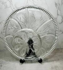 Vintage INDIANA Clear Glass Deviled Egg Divided Relish Tray Plate Platter