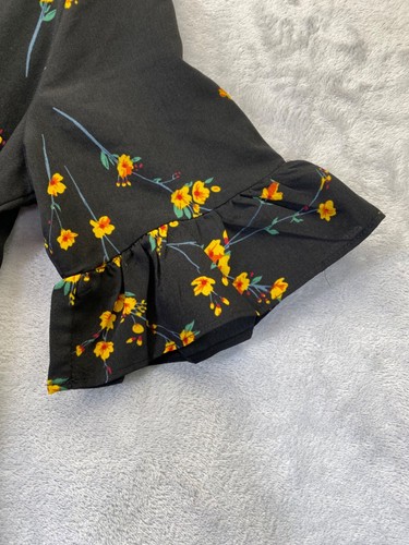 Pretty Little Thing Dress Womens Size 12UK Black Floral Zip Back - Picture 6 of 17