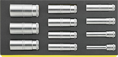 Stahlwille SET: SOCKETS 1/2'' - EXTRA DEEP - 96838776 Set with  11 Psc. TCS 51/11