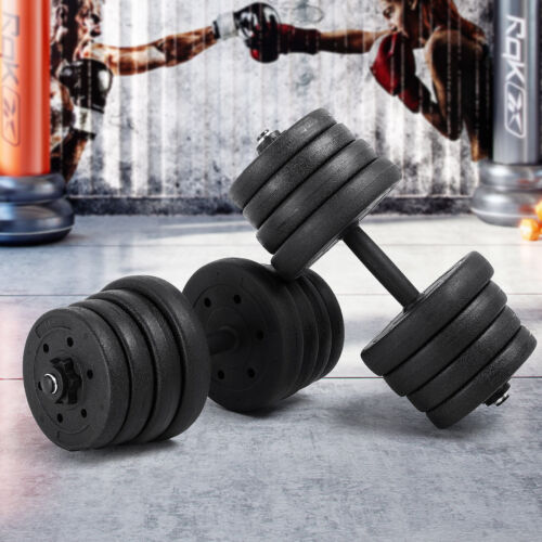 Juego de 2 Mancuernas de Peso 66lb Gimnasio Hogar Barbell Placas Equipo de Entrenamiento Corporal - Imagen 8 de 8