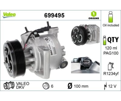 Compressor, air conditioning VALEO ORIGINS NEW OE technology VALEO 699495