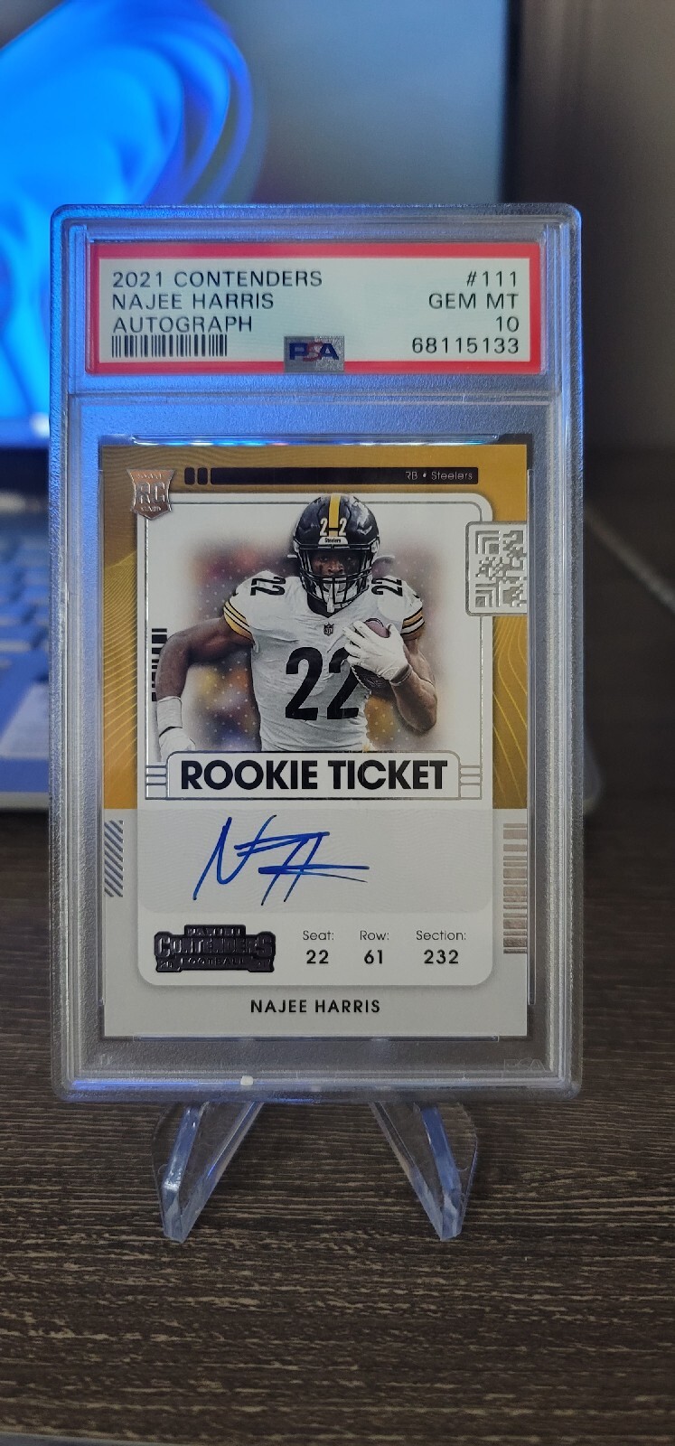 2021 Contenders Autograph Najee Harris #111 PSA 10 On Card Auto