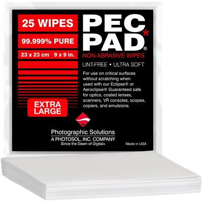 Photographic Solutions PEC PAD Photo Wipes 9x9 Inch 25 Pack - PAD99 - PHOTOSOL