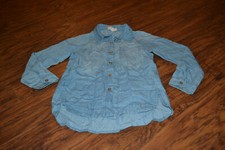 B0- GB Girls Long Sleeve Cotton Blend Chambray Shirt Size Girls Small