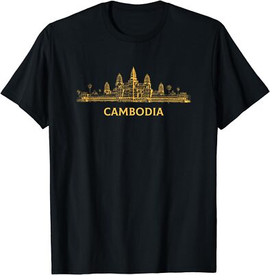 New Limited Angkor Wat Cambodian, Khmer Cambodian Souvenir T-Shirt Made In USA
