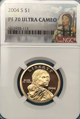 2004-S Sacagawea $1 NGC PF 70 Ultra Cameo Sacagawea label