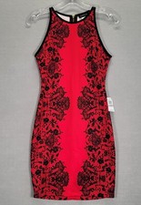 B Darlin Womens Juniors' Printed High-Neck Bodycon Dress size 1 / 2