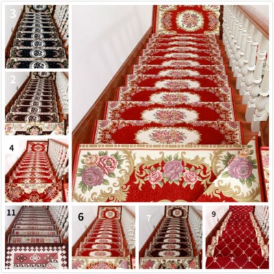 1pc Chenille Rug Stair Treads Mat Pad Carpet Self-adhesive Non-slip Backing