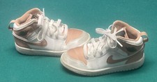 Nike Air Jordan 1 Mid Kids Shoes Size 12 Color Rose White Model 640737-190