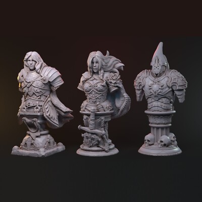 Ritter Büsten Set Miniatur Knights of the Round Table Bust für Tabletop Dnd 5e