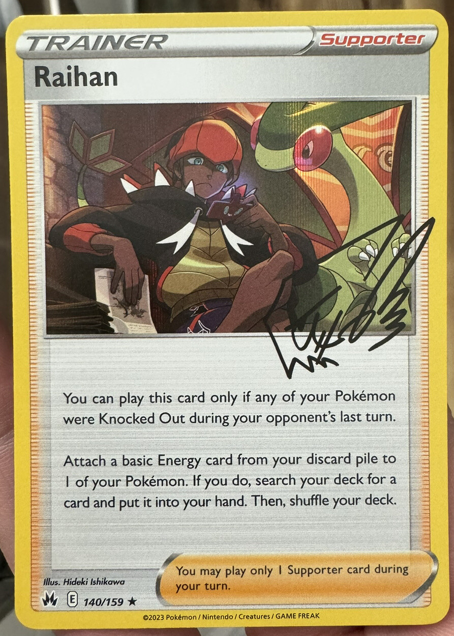 Raihan 140/159 Holo Rare Crown Zenith Pokemon TCG Card NM + Cardsaver