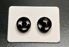 Black Soccer Stud Earrings