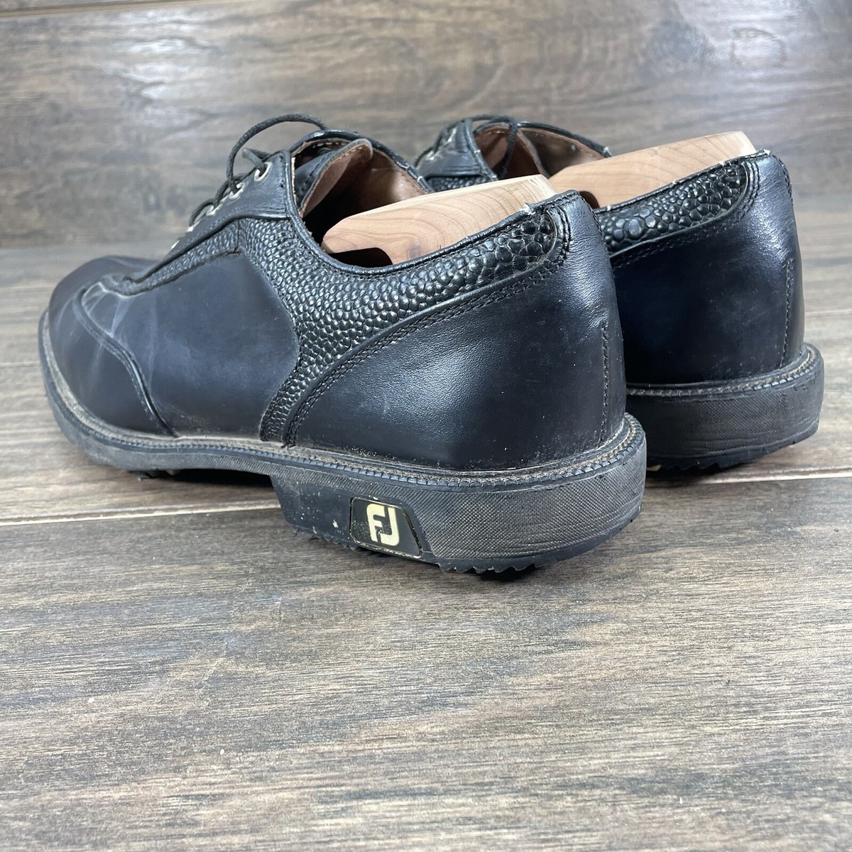 Footjoy Golf Shoes Mens 11 M ICON Black Leather Split Toe FJ 52048