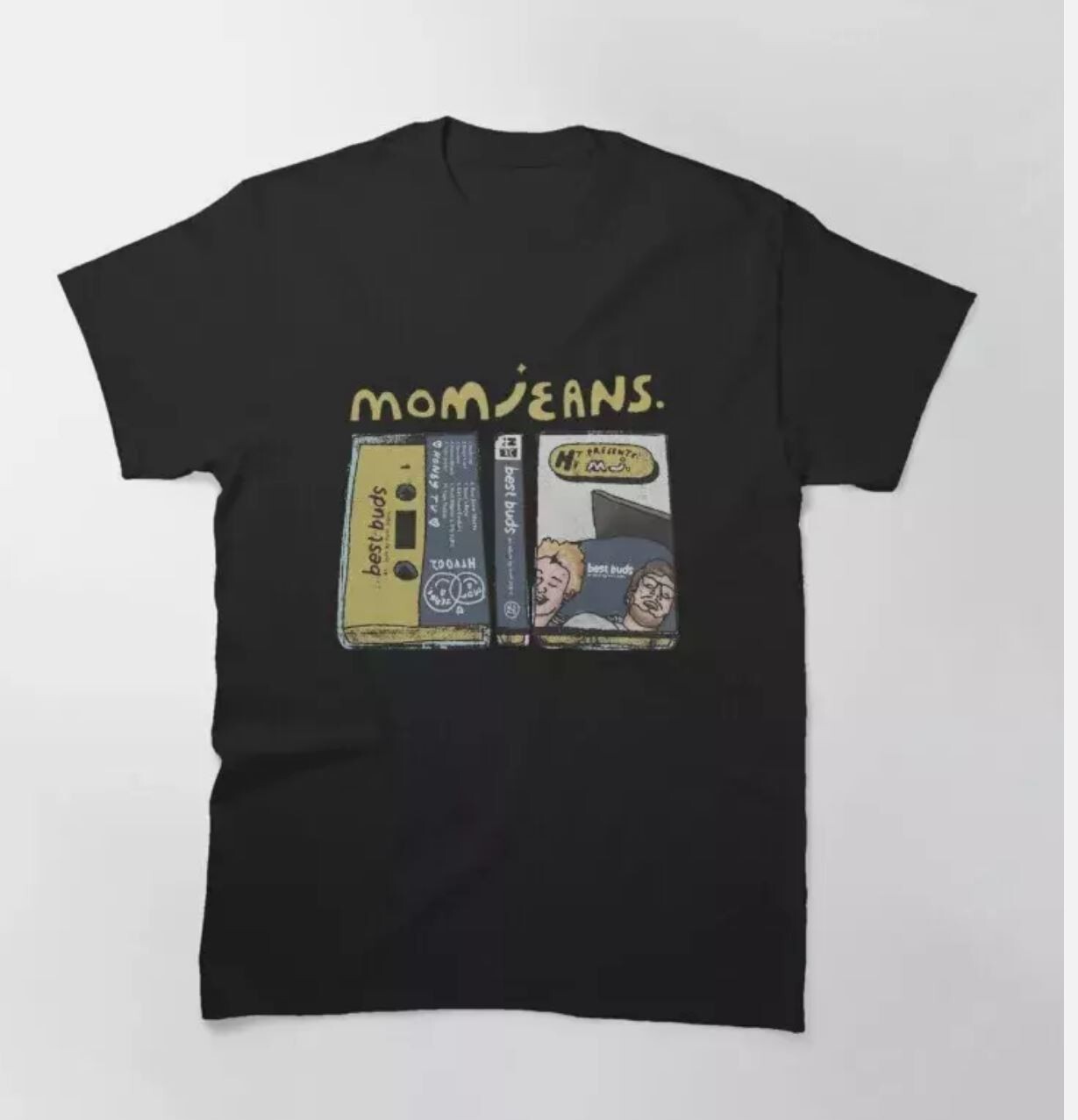 Mom Jeans Band Cotton Black Size S To 5XL T-Shirt Gift For Fan-image