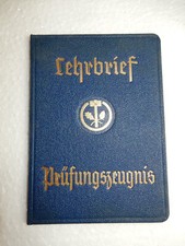 Lehrbrief / Prüfungszeugnis 1938  im Bäckerhandwerk Gesellenprüfung  in Eisleben